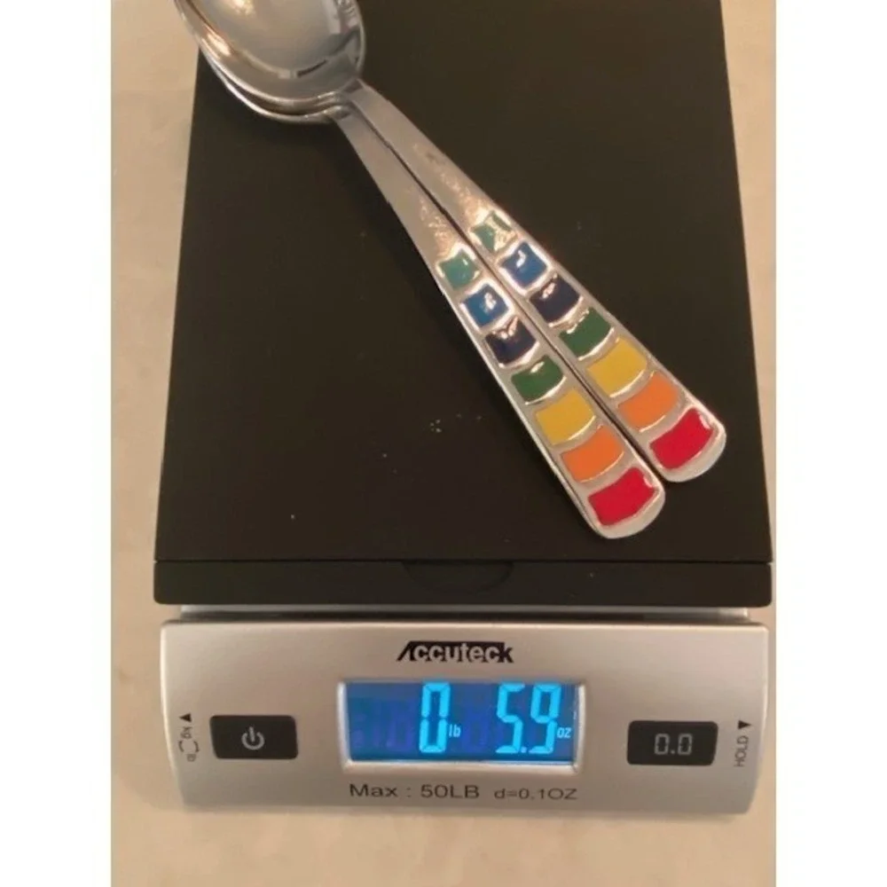 Fiesta Celebration Rainbow Stripe Tablespoons Stainless Steel Set of 2 8 Inch